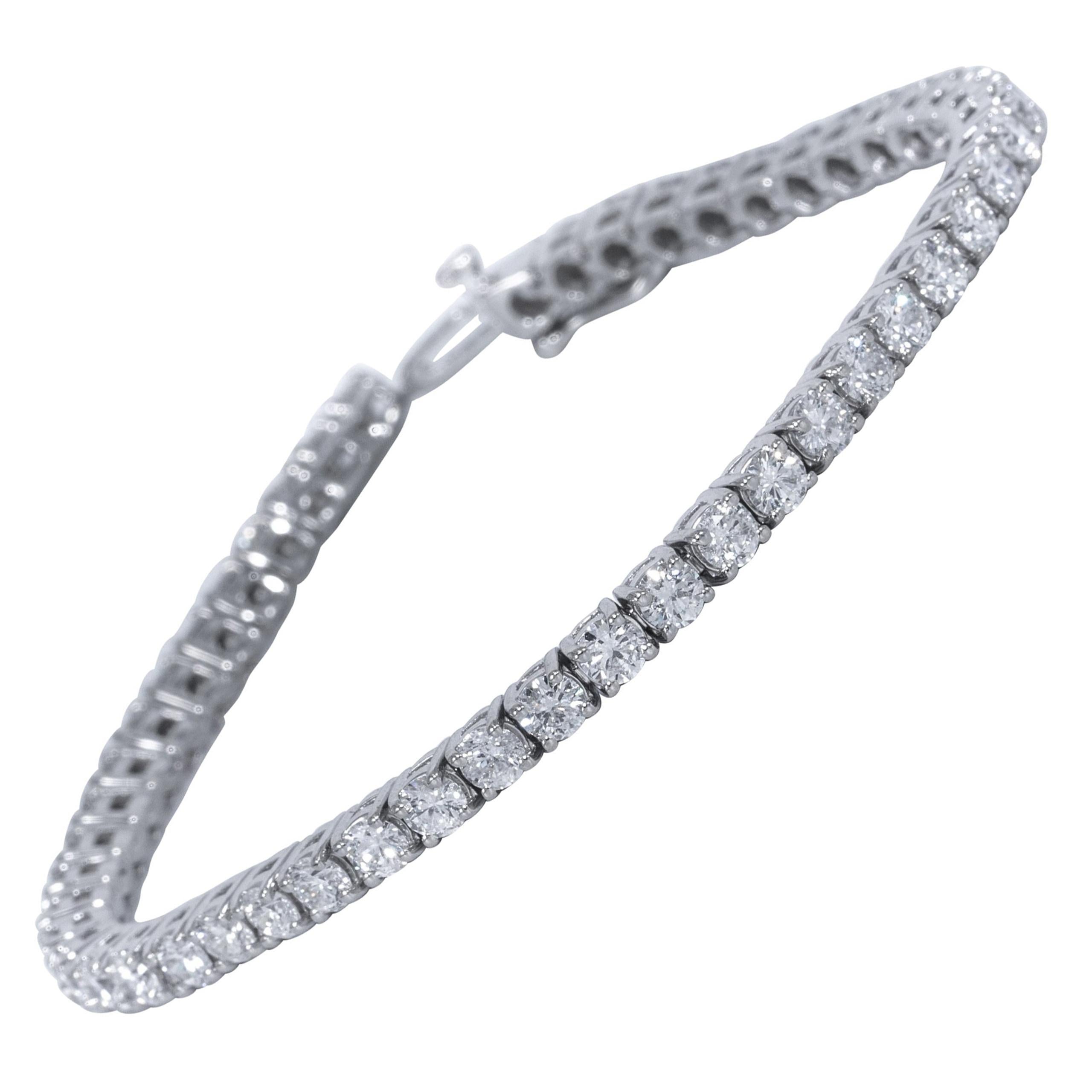 Diamond Line Tennis Bracelet, 7.03 Carat Total