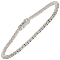 Diamond Line / Tennis Bracelet Set in 18 Karat White Gold