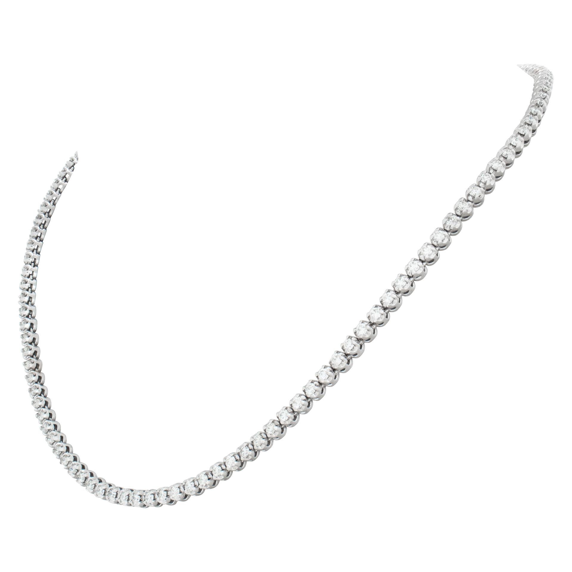 Taglio rotondo Collana Diamond Line in oro bianco in vendita