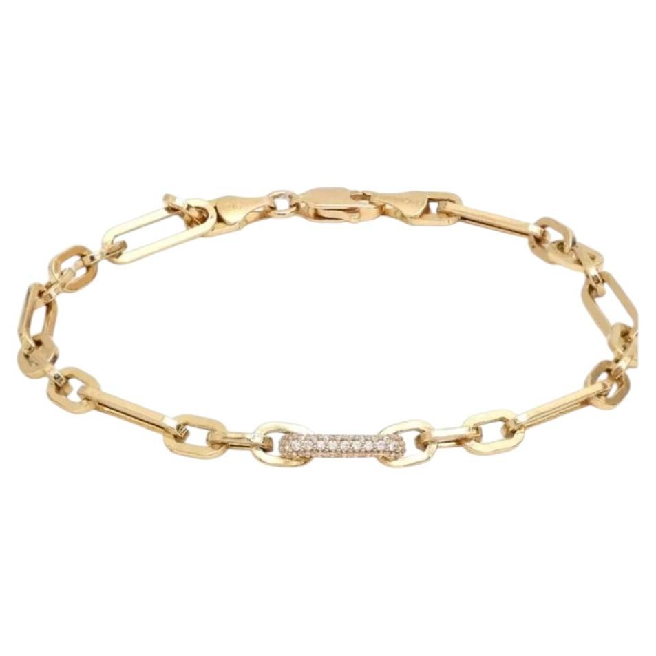 0.27ct Diamond 14K Yellow Gold Chain Bracelet