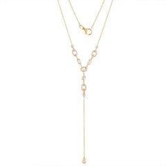 Diamond Link 14K (or 18k upon request) Yellow Gold Lariat Necklace