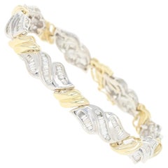 Diamond Link Bracelet, 14 Karat White Gold Baguette 4.00 Carat Diamond Link Bracelet, 14 Karat White Gold Baguette 4.00 Carat