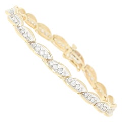 Diamond Link Bracelet, 14 Karat Yellow Gold Round Brilliant 2.00 Carat