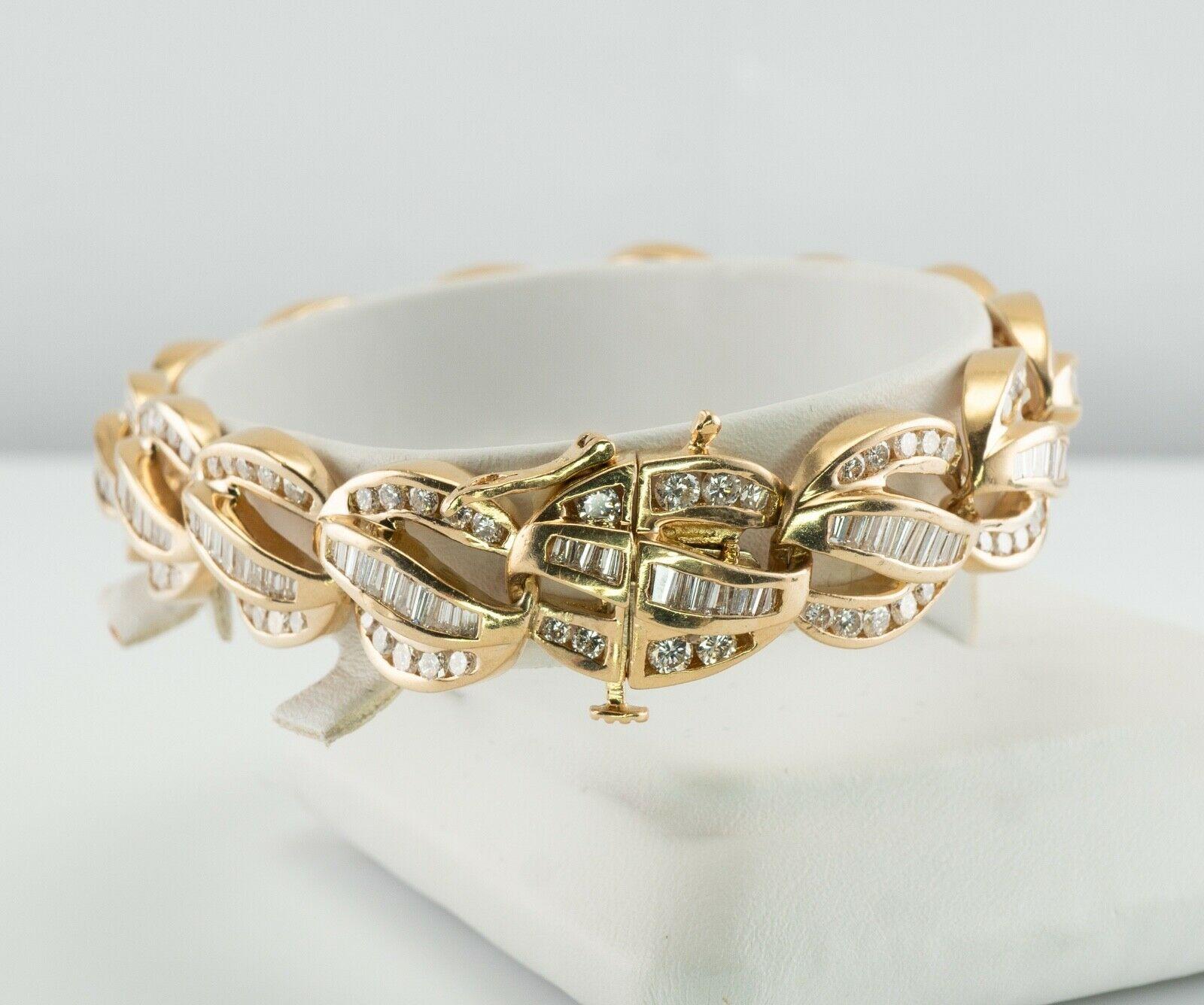 Bracelet à maillons en or 14 carats avec diamants 6,44 TDW Pour femmes en vente