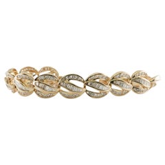 Vintage Diamond Link Bracelet 14K Gold 6.44 TDW