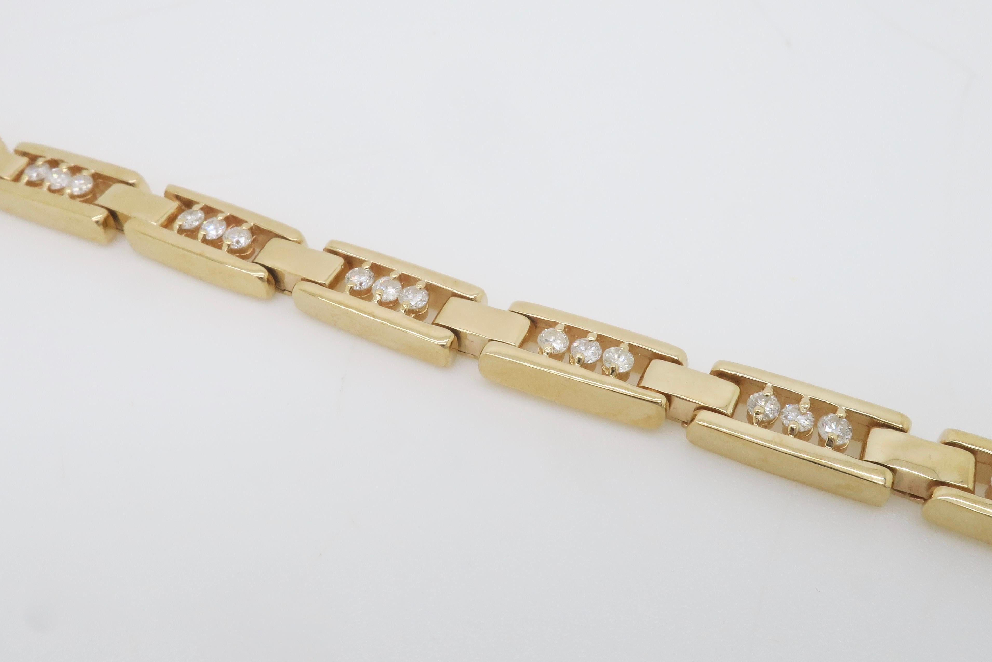 Bracelet à maillons en or jaune 14 carats en vente 3