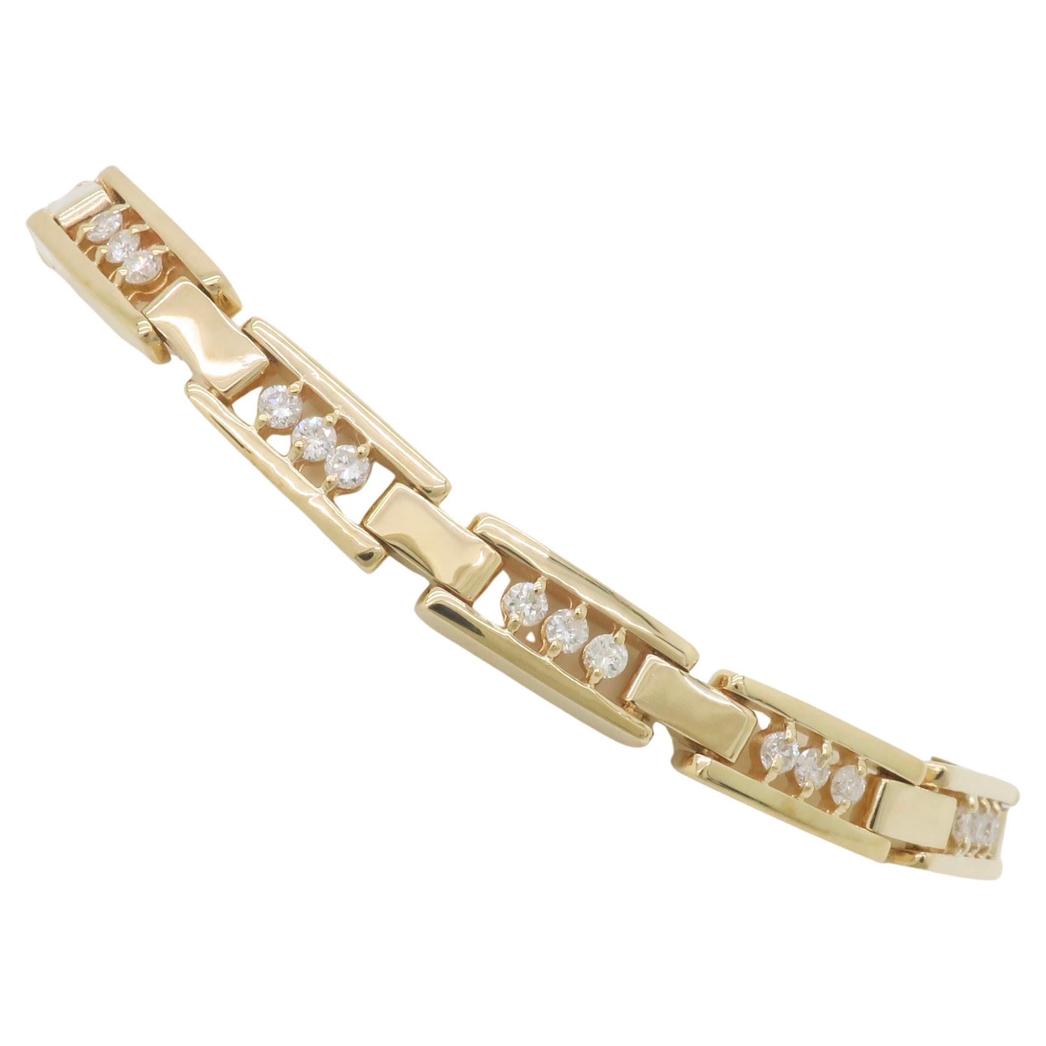 Diamond Link Armband Crafted in 14k Gelbgold