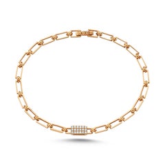 18k Rose Gold  Links Pave Diamant-Armband