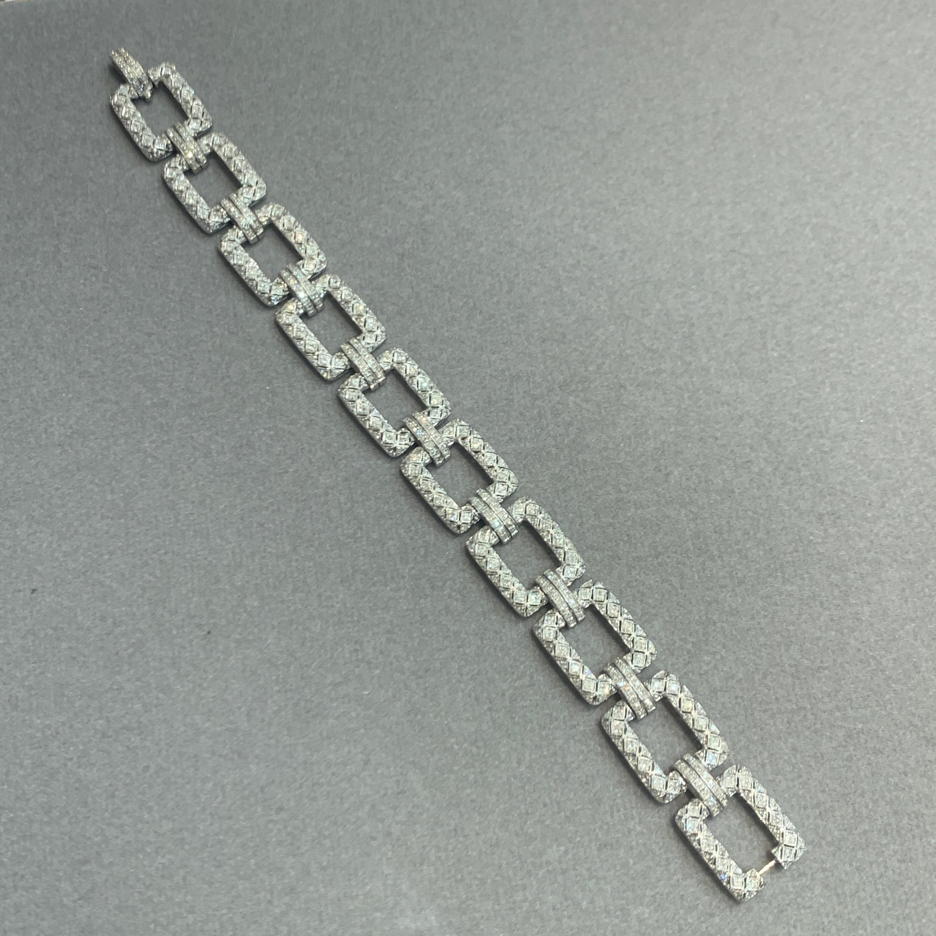 Women's Diamond Link Bracelet  For Sale