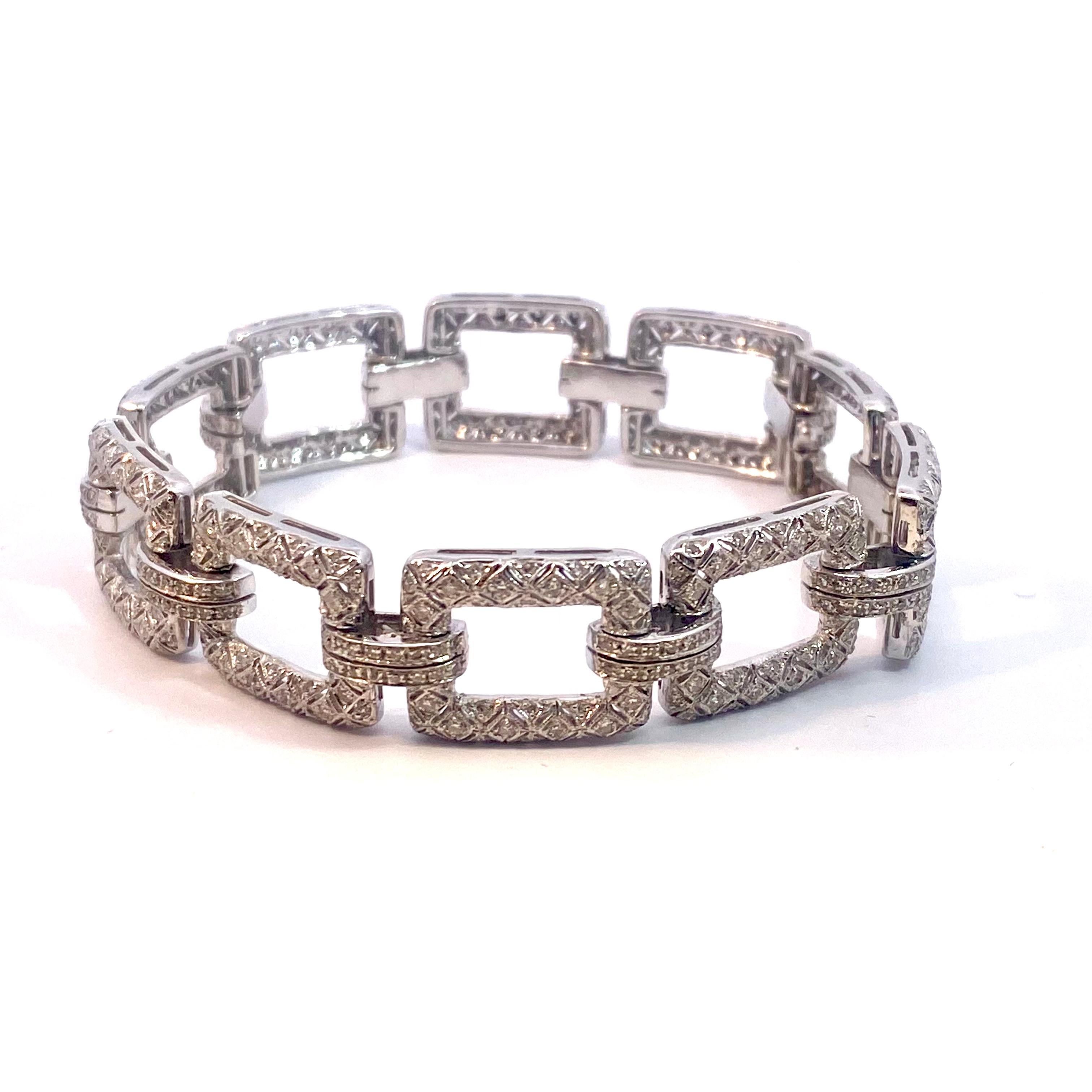 Diamond Link Bracelet  For Sale 1