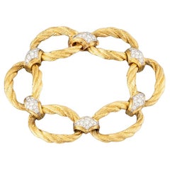 Retro 18k Gold Diamond Link Bracelet