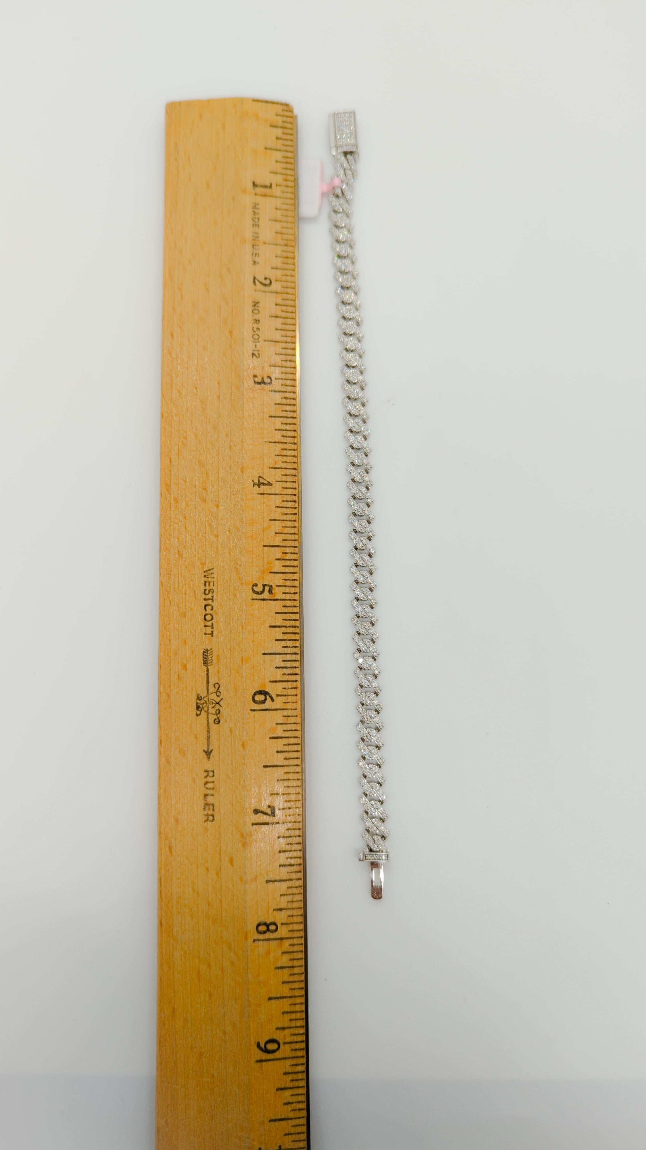 Diamond Link Bracelet in 14k White Gold 1