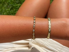 Bracciale A Link con diamanti in oro giallo 14 carati
