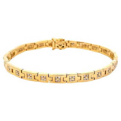 14 Karat Yellow Gold Fancy Link Bracelet For Sale at 1stDibs