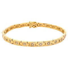 Retro Diamond Link Bracelet in 14k Yellow Gold