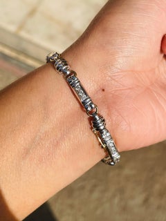 Diamant-Gliederarmband aus 18 Karat Weißgold für Herrenschmuck mit Diamanten