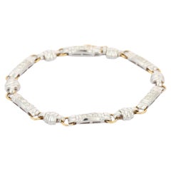 Pulsera de eslabones con diamantes en oro blanco de 18 quilates Joyas para hombre