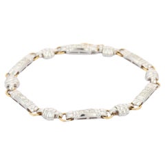 Used Diamond Link Bracelet in 18K White Gold Men's Jewelry 