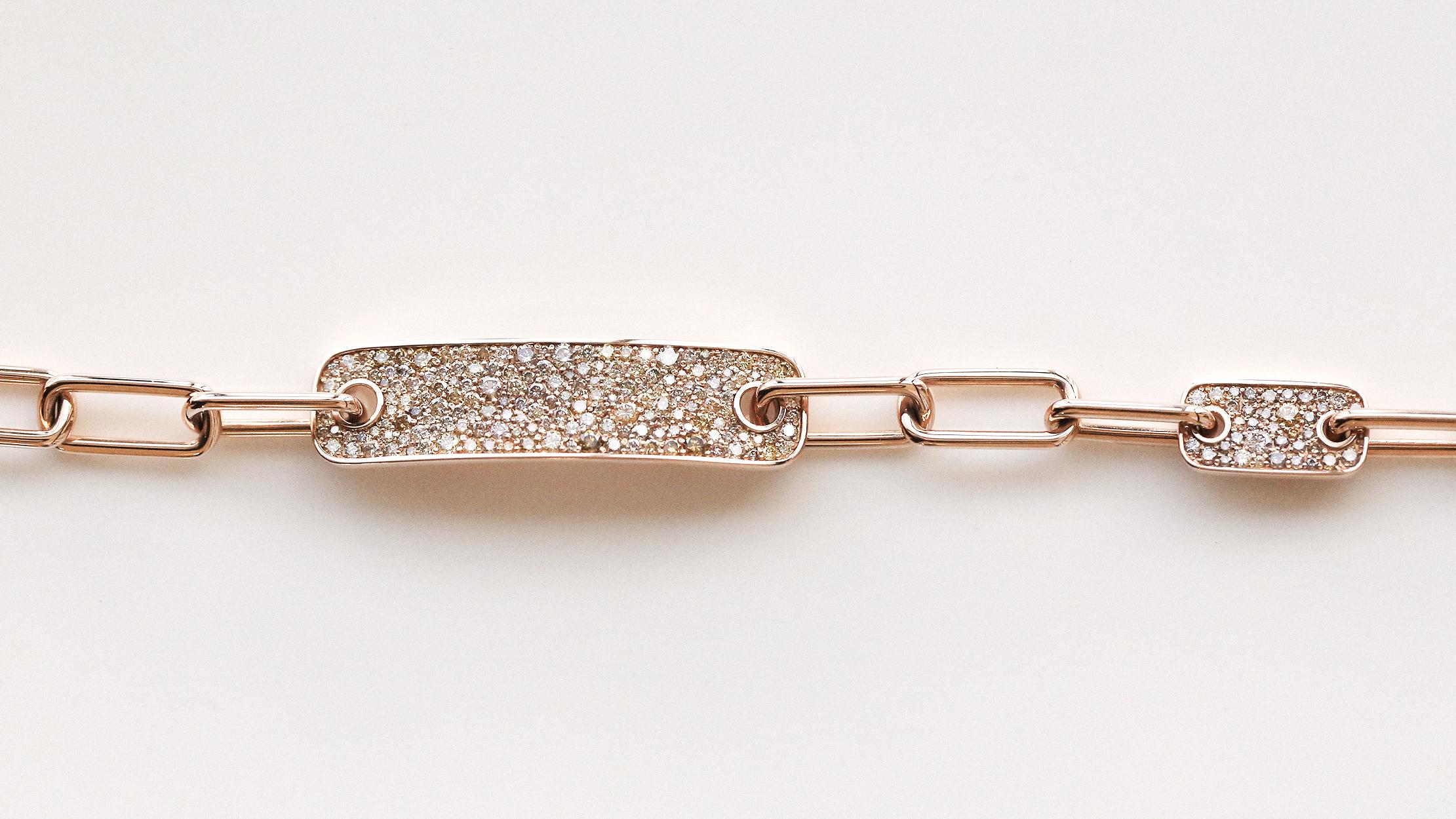 Taglio rotondo Bracciale A Link con diamanti di SOONHEE (dimensioni 15,5 ~ 19,5 cm) in vendita