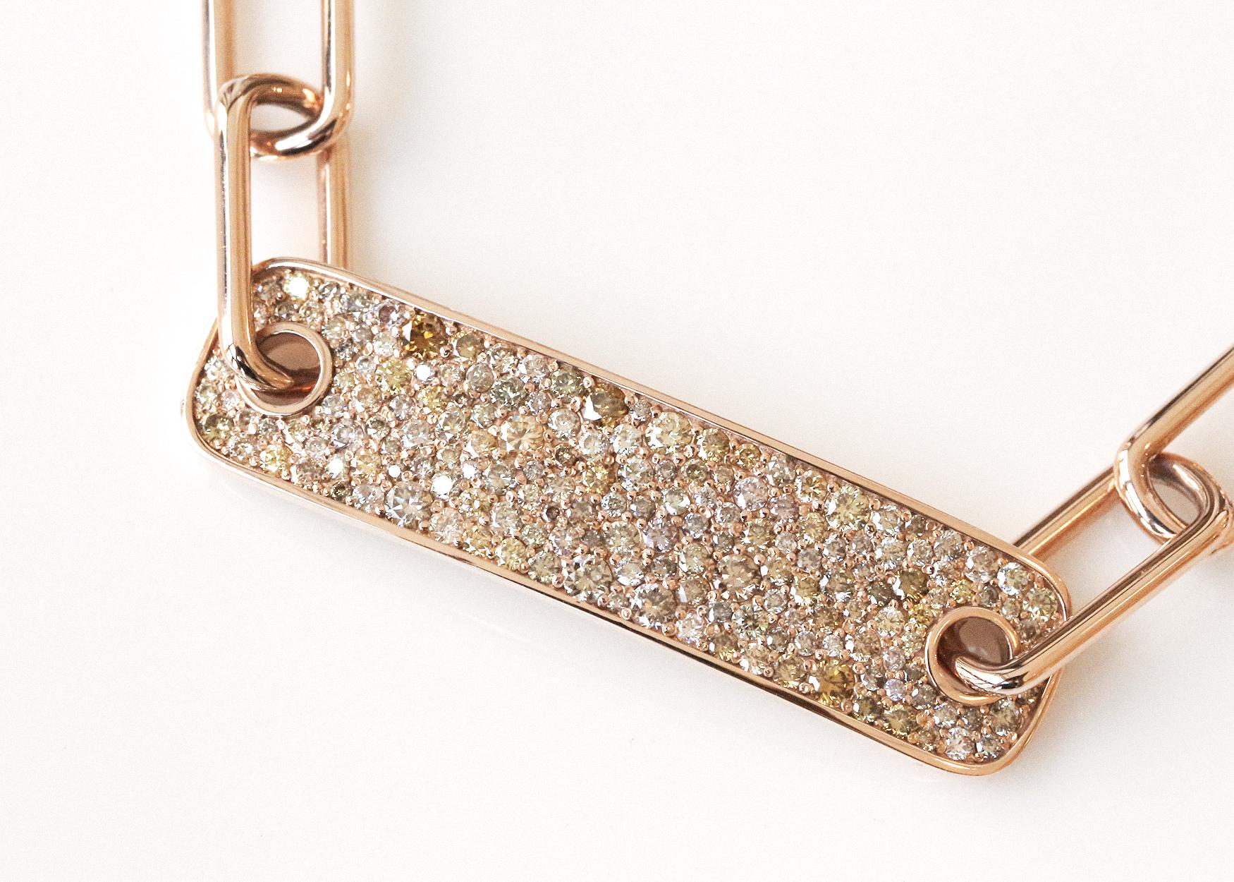 da uomo o donna Bracciale A Link con diamanti di SOONHEE (dimensioni 15,5 ~ 19,5 cm) in vendita
