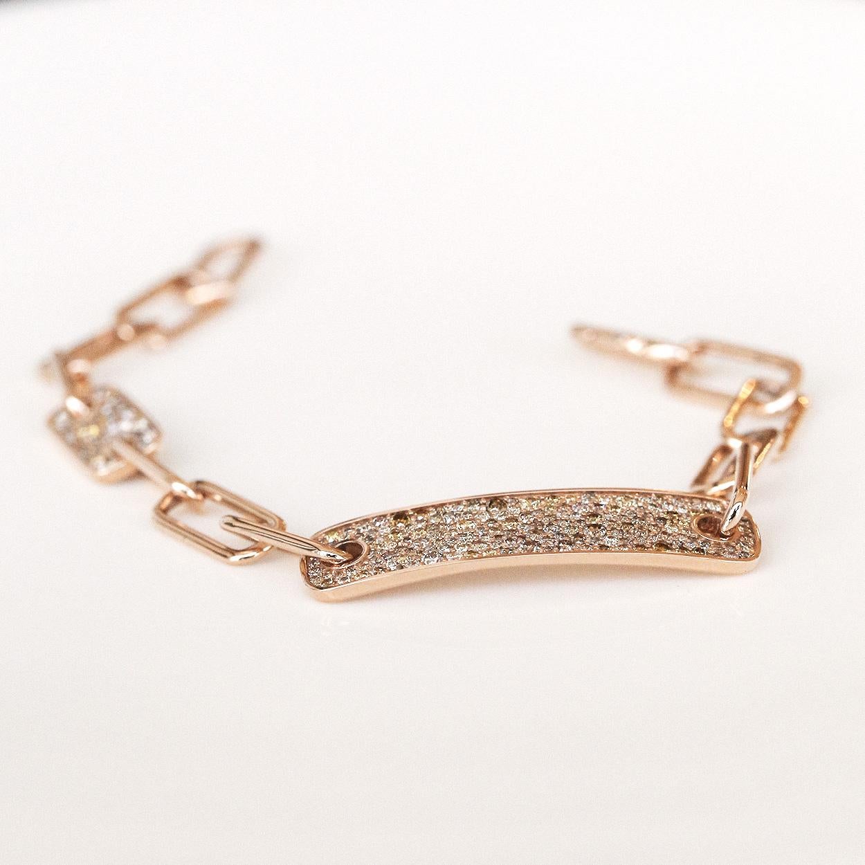 Bracciale A Link con diamanti di SOONHEE (dimensioni 15,5 ~ 19,5 cm) in vendita 4