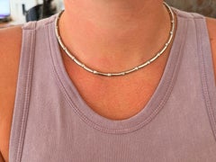 Diamond Link Chain Necklace 18K White Gold 1.02 Carats G-H