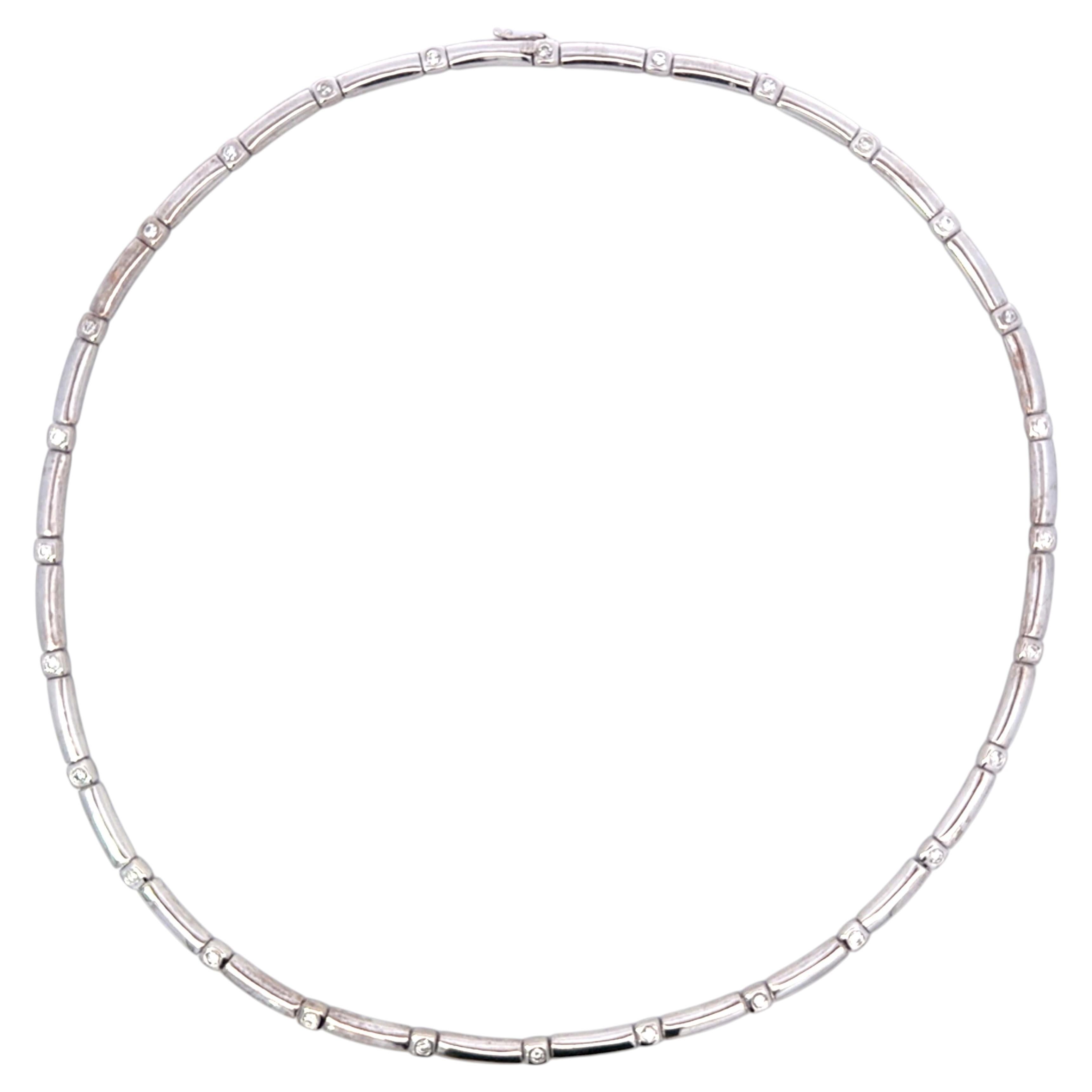 Collana a catena a maglie a diamante in oro bianco 18 carati, 1,02 carati, G-H