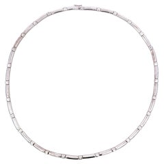 Diamond Link Chain Necklace 18K White Gold 1.02 Carats G-H