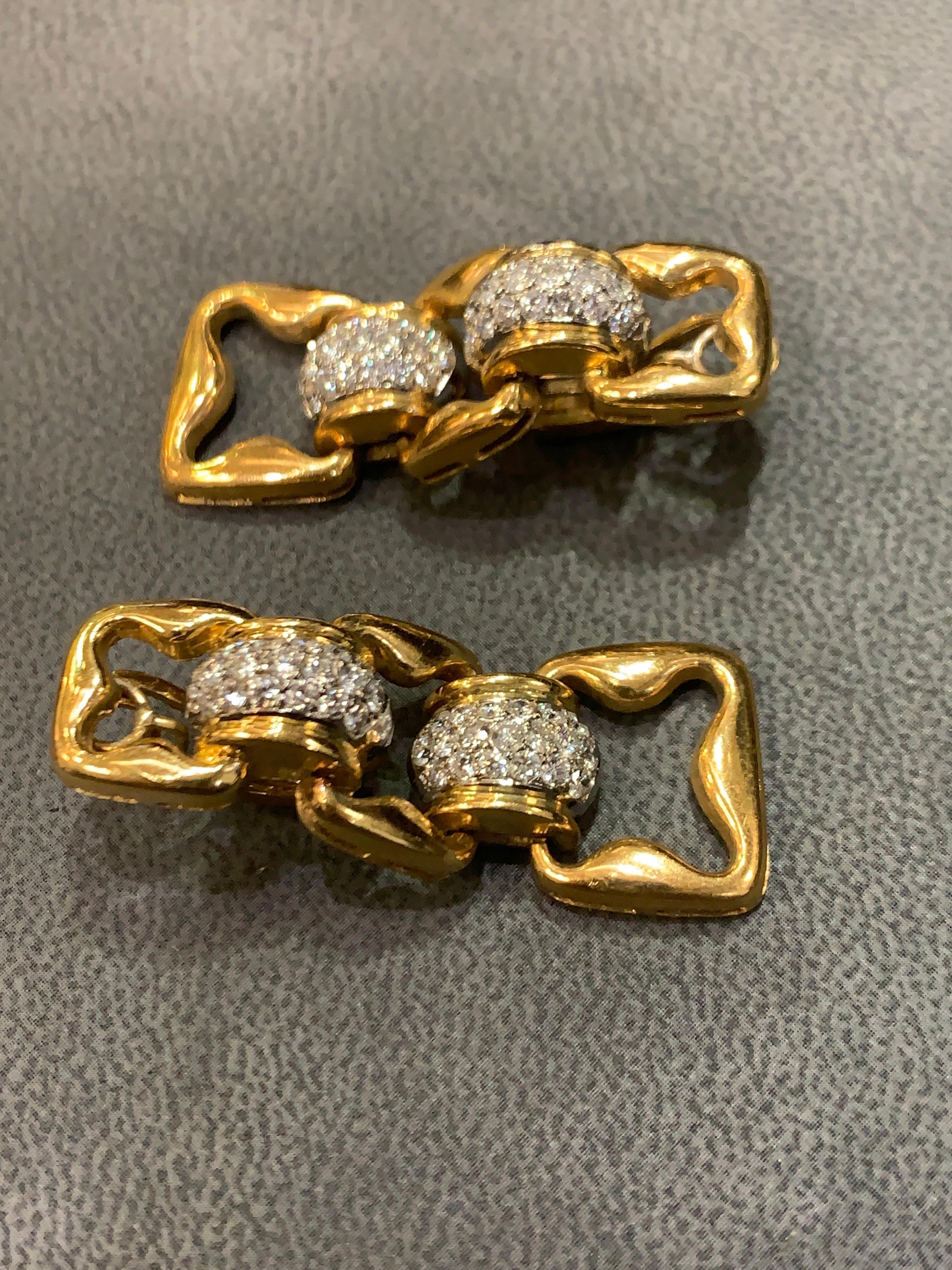 Women's Diamond Link Earrings For Sale