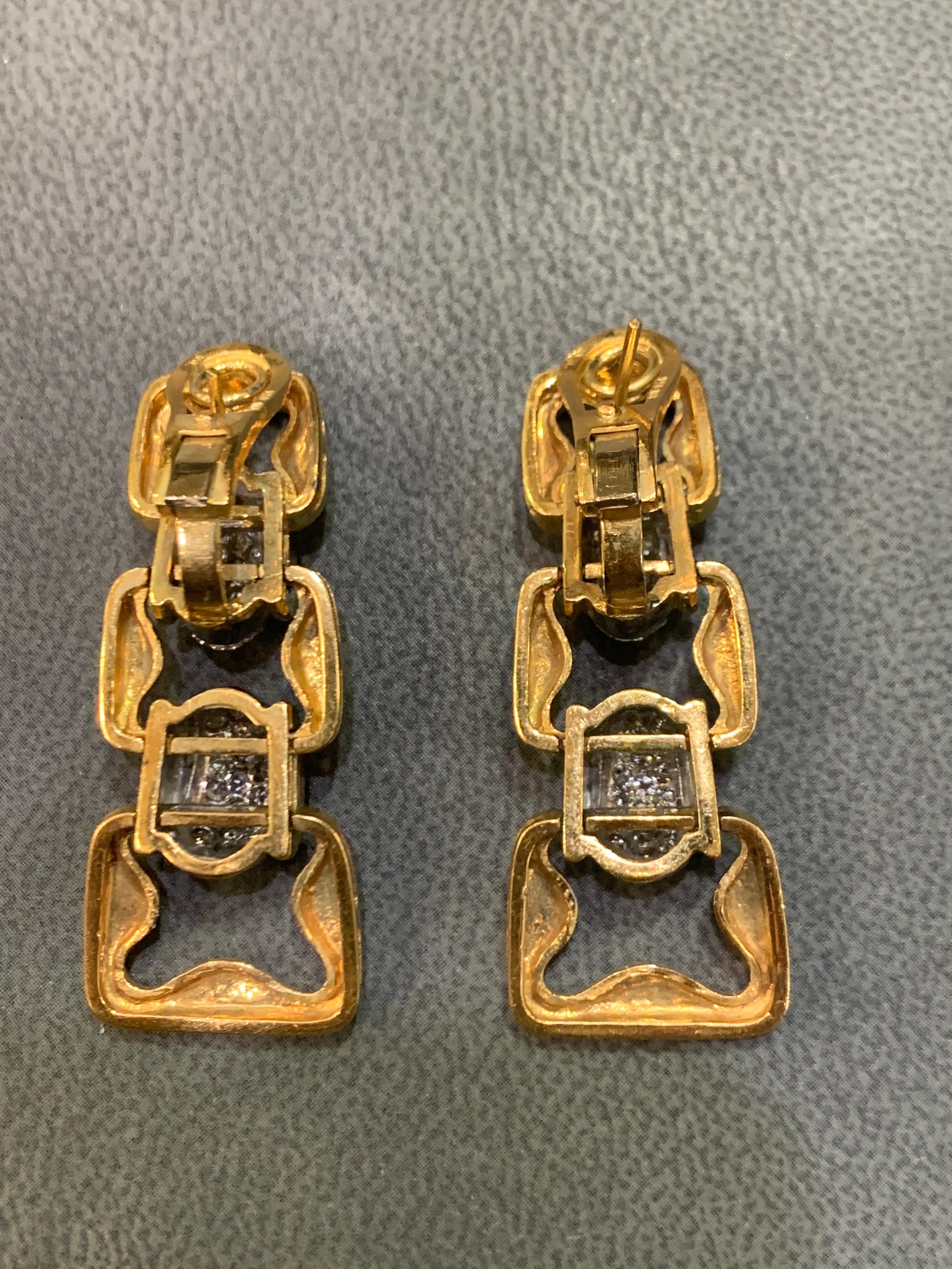 Diamond Link Earrings For Sale 1