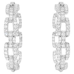 Diamond Link Hoop Earrings