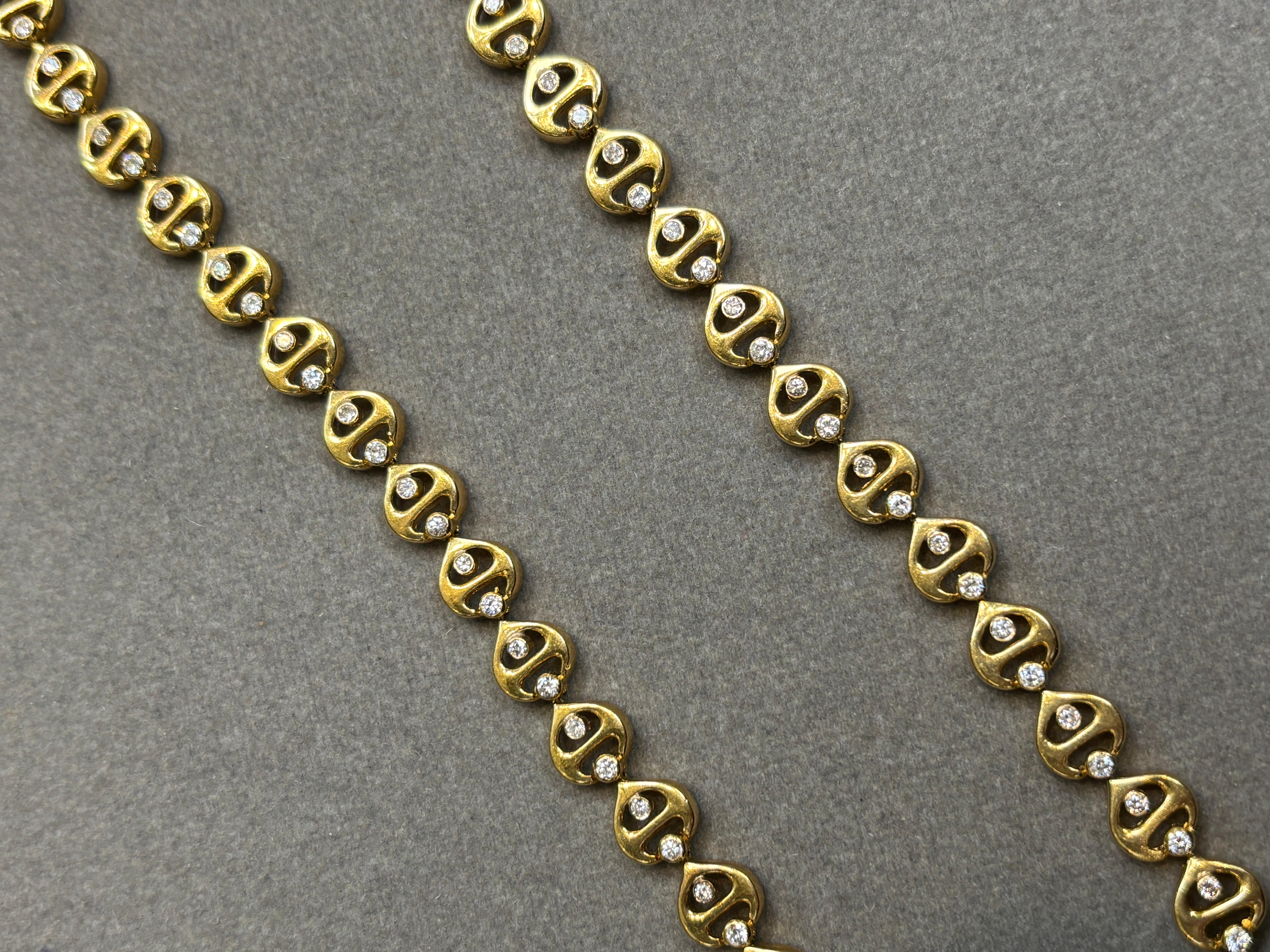 Women's Diamond Link Necklace For Sale