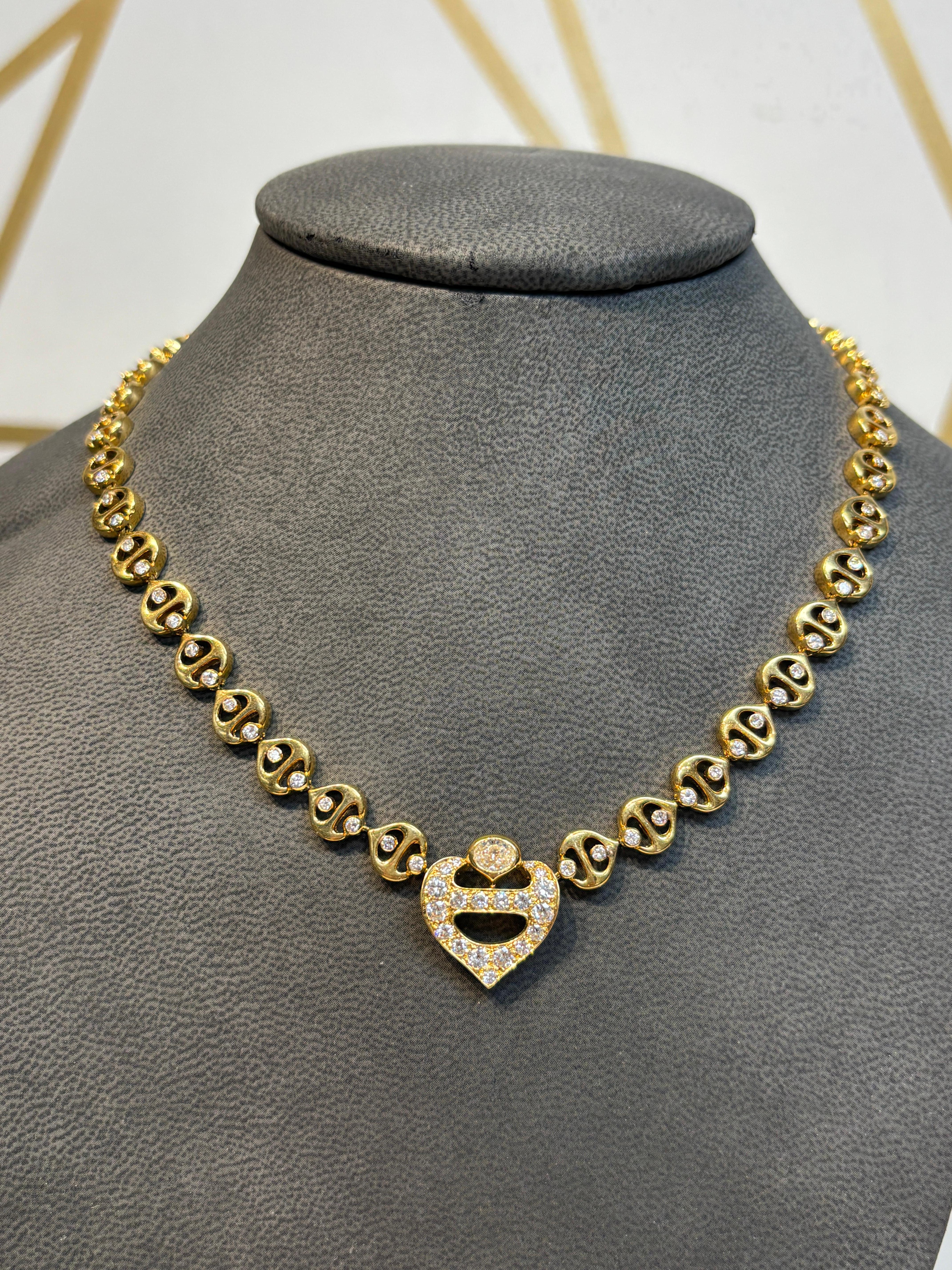 Diamond Link Necklace For Sale 1