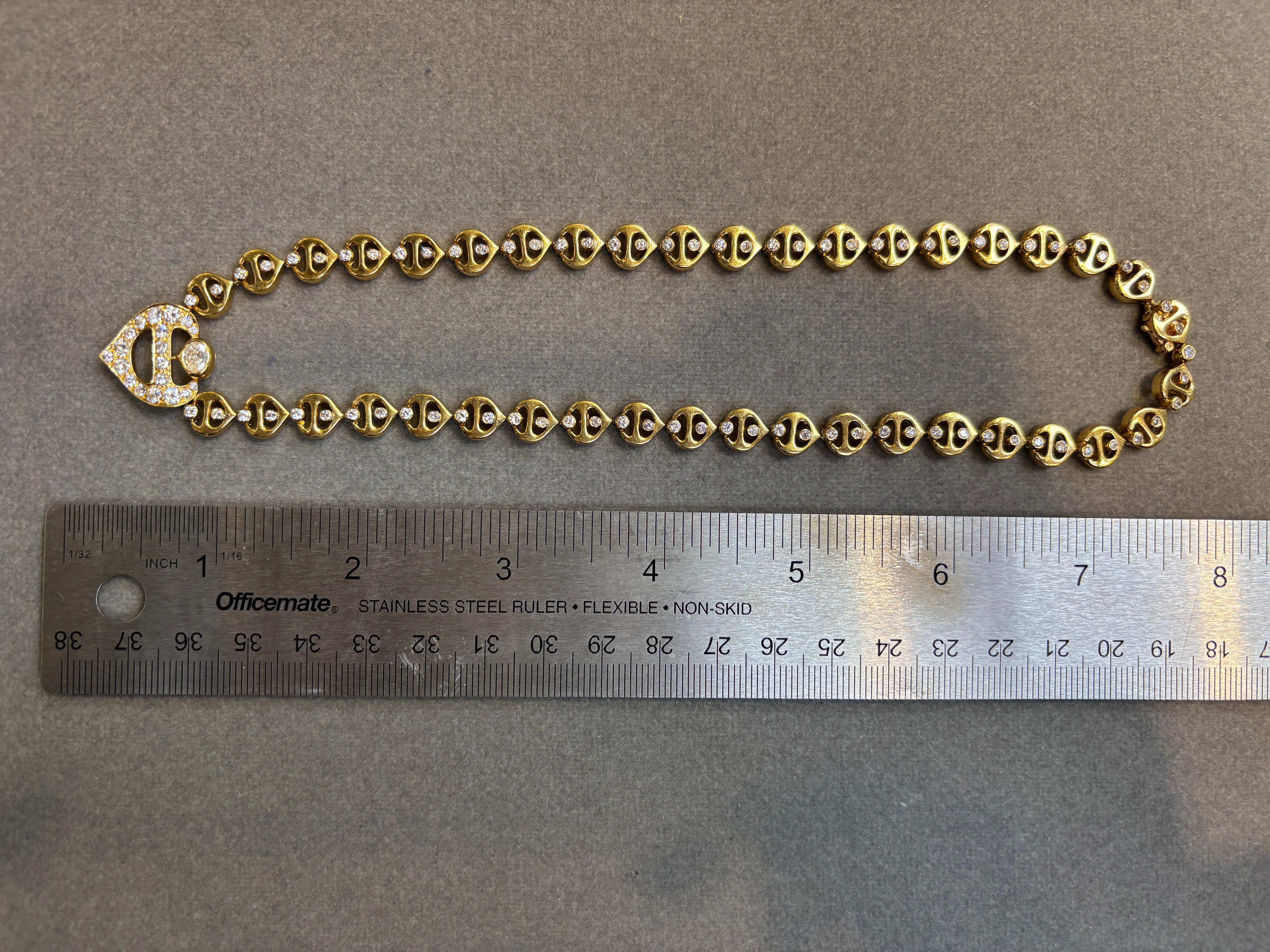 Diamond Link Necklace For Sale 2