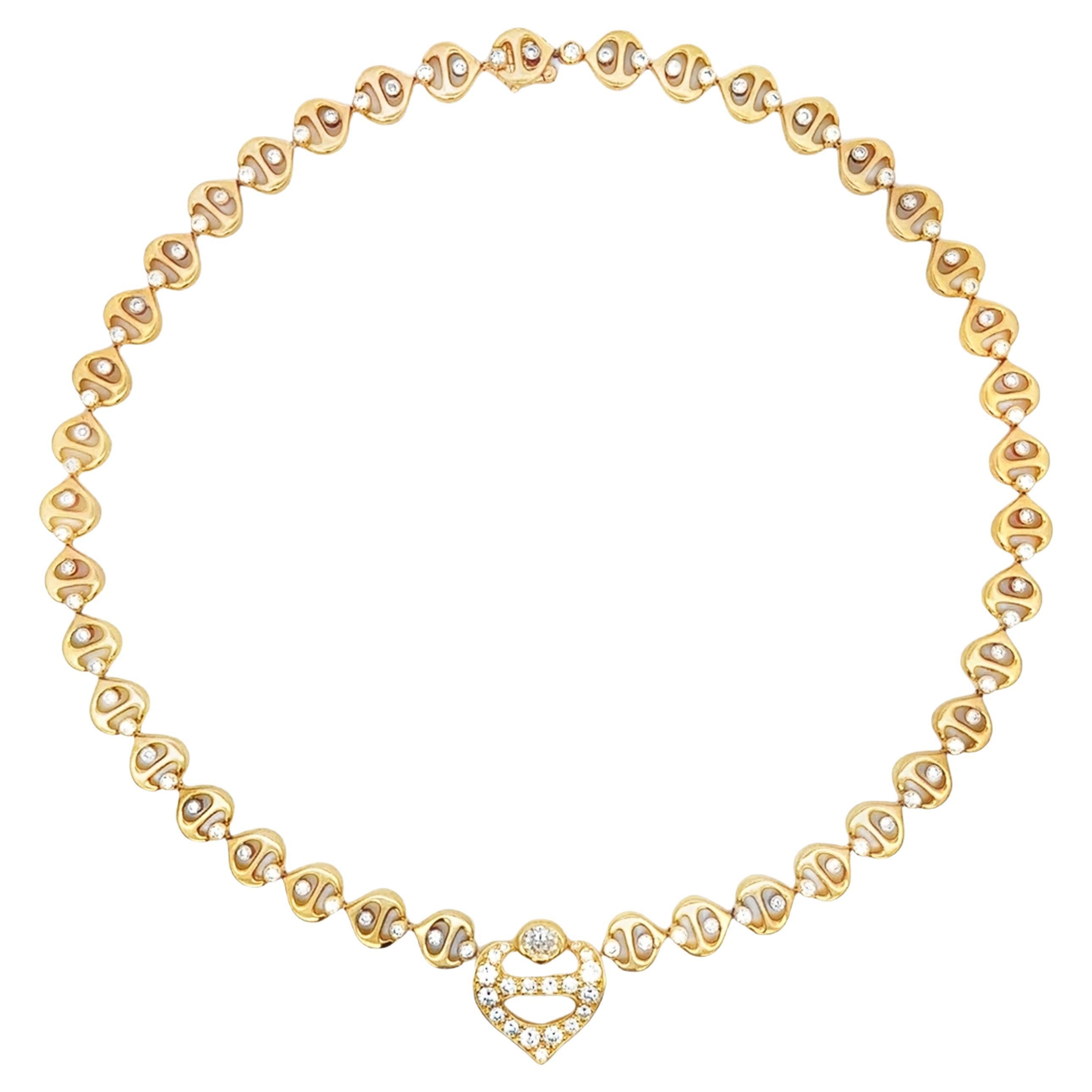 Diamond Link Necklace For Sale