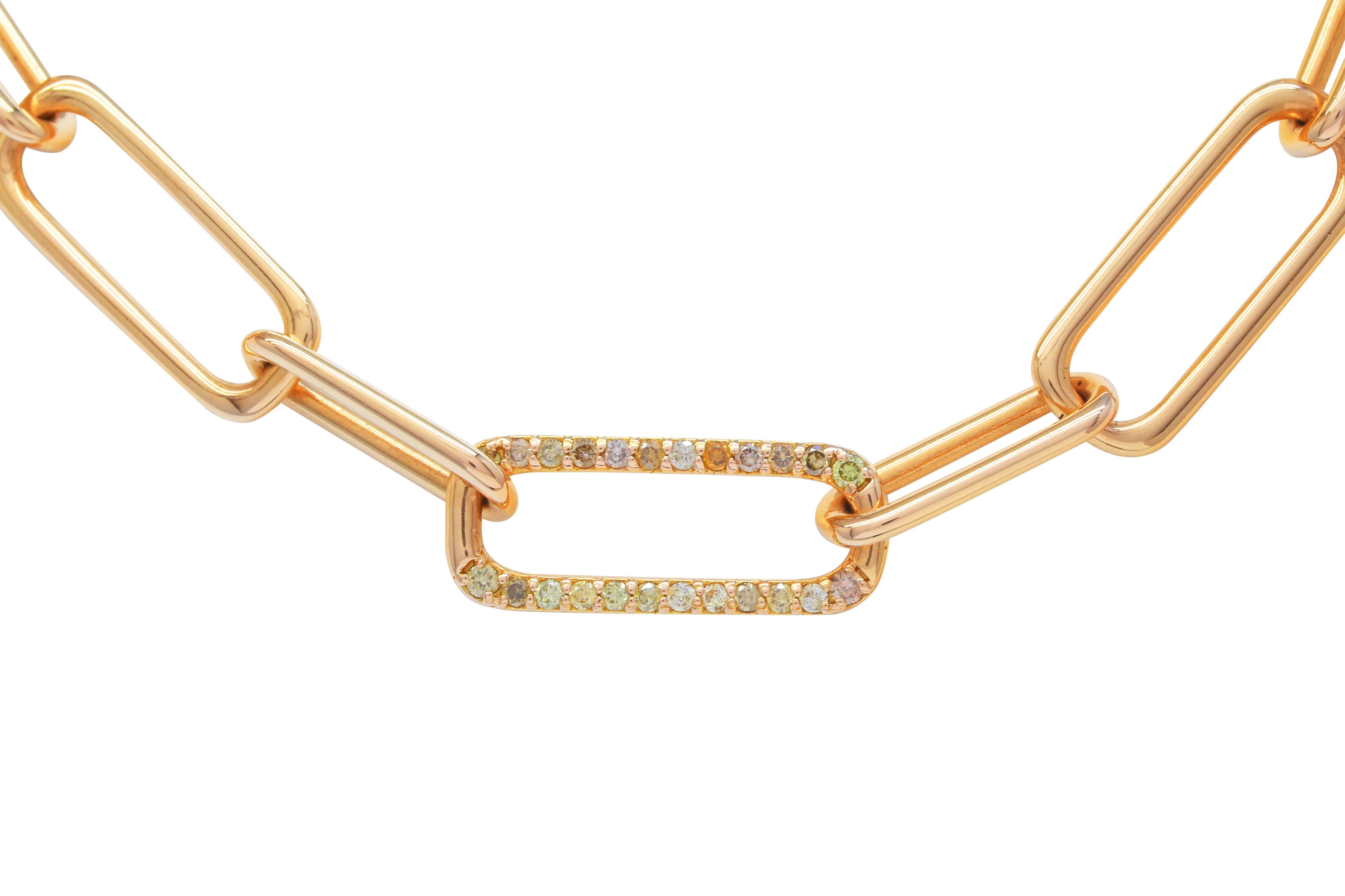 Taglio rotondo Collana con diamanti A Link di SOONHEE (misura 35~42cm) in vendita