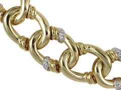 Diamond Link Necklace Signed David Webb