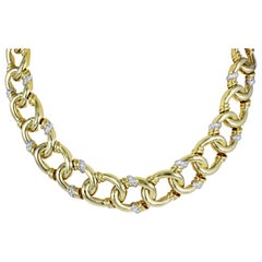 Diamond Link Necklace Signed David Webb