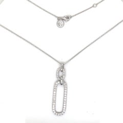 Pince à papier A Link en or blanc 14K avec pendentif en forme de goutte de 1,19 carats NK7595