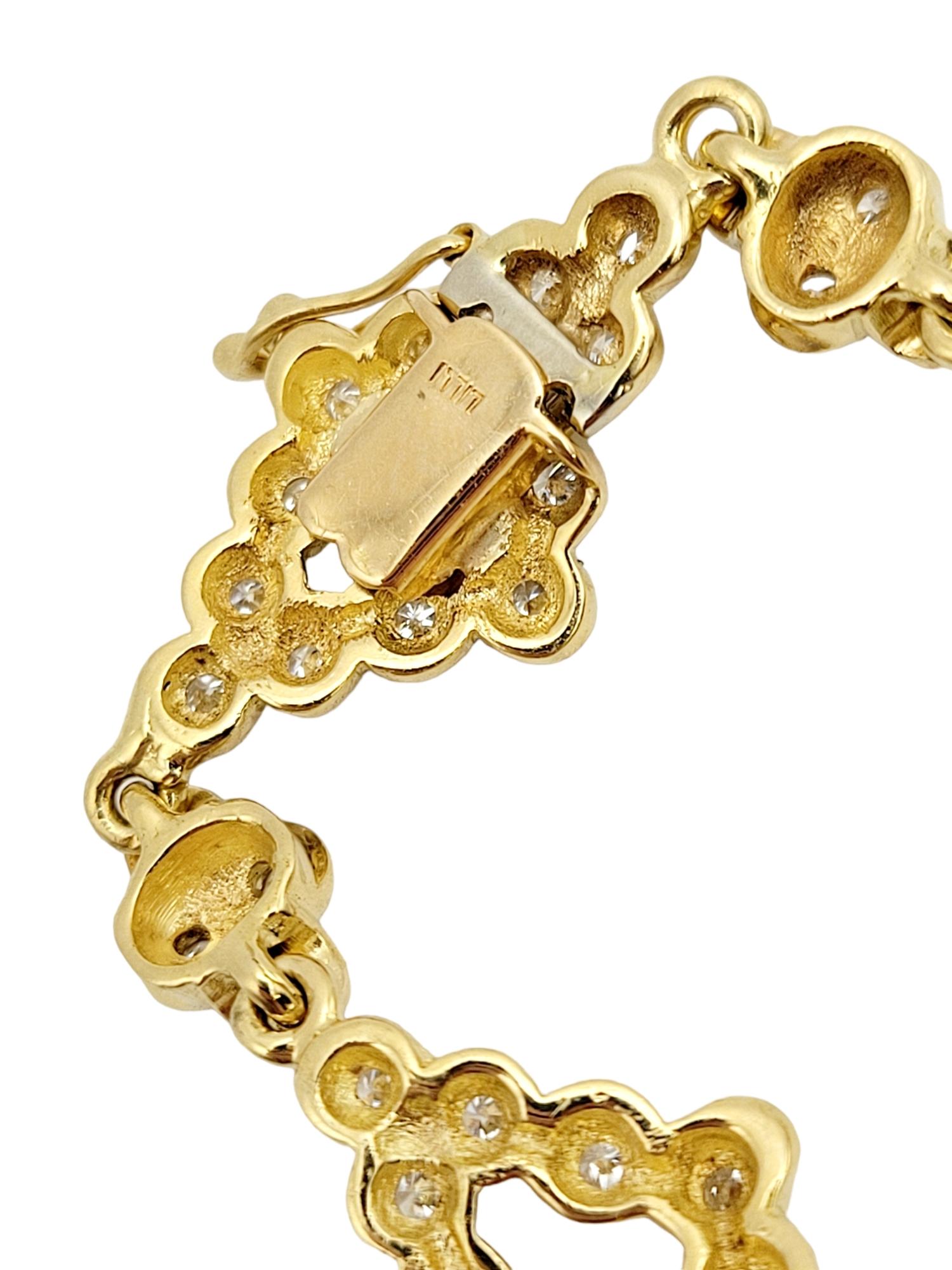 Collana Chandelier di diamanti naturali a forma di A Link in oro giallo 18 carati in vendita 4