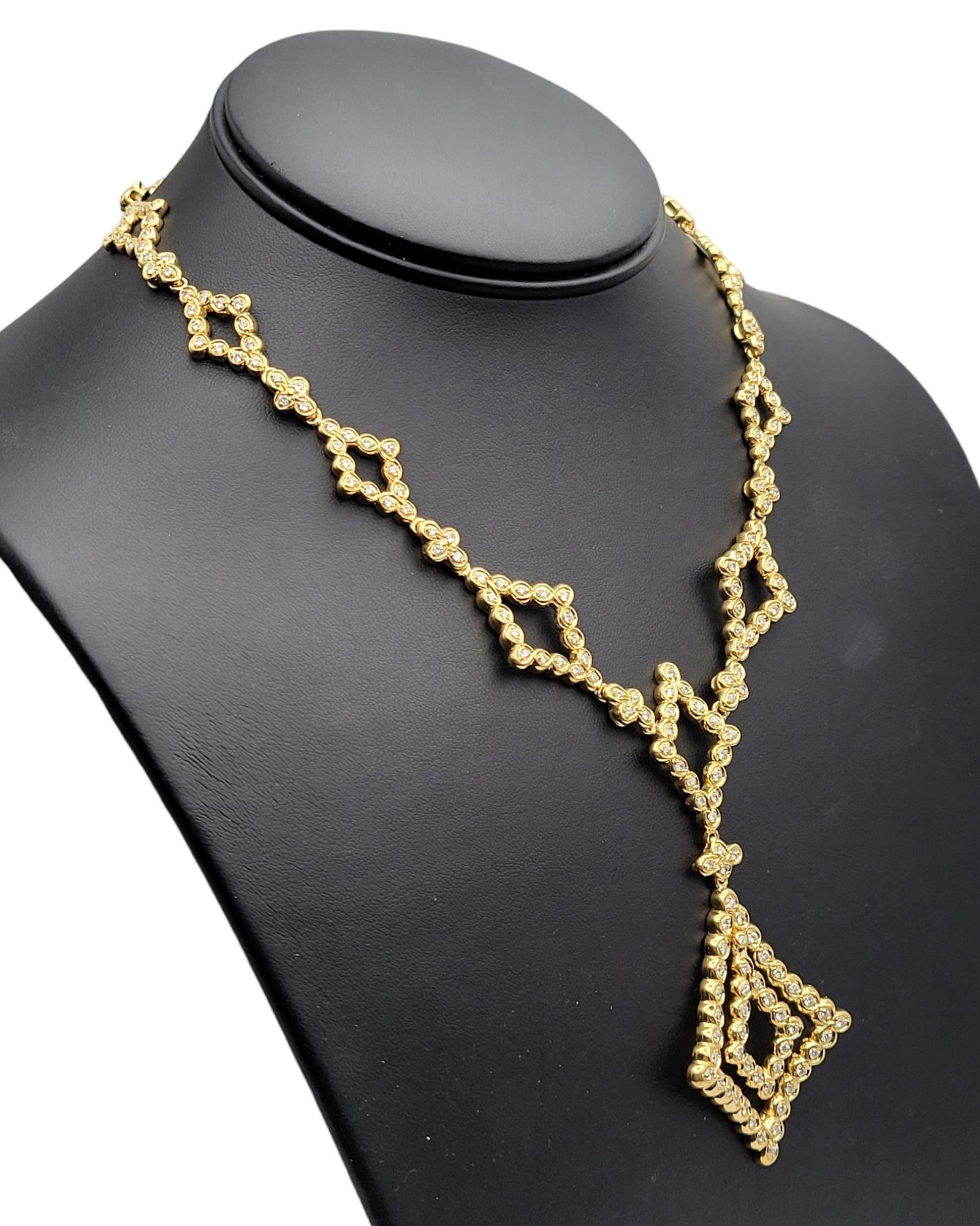 Collana Chandelier di diamanti naturali a forma di A Link in oro giallo 18 carati in vendita 7