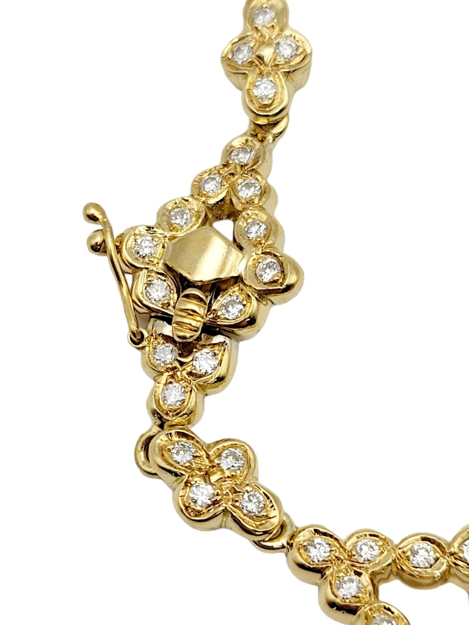 Collana Chandelier di diamanti naturali a forma di A Link in oro giallo 18 carati in vendita 2