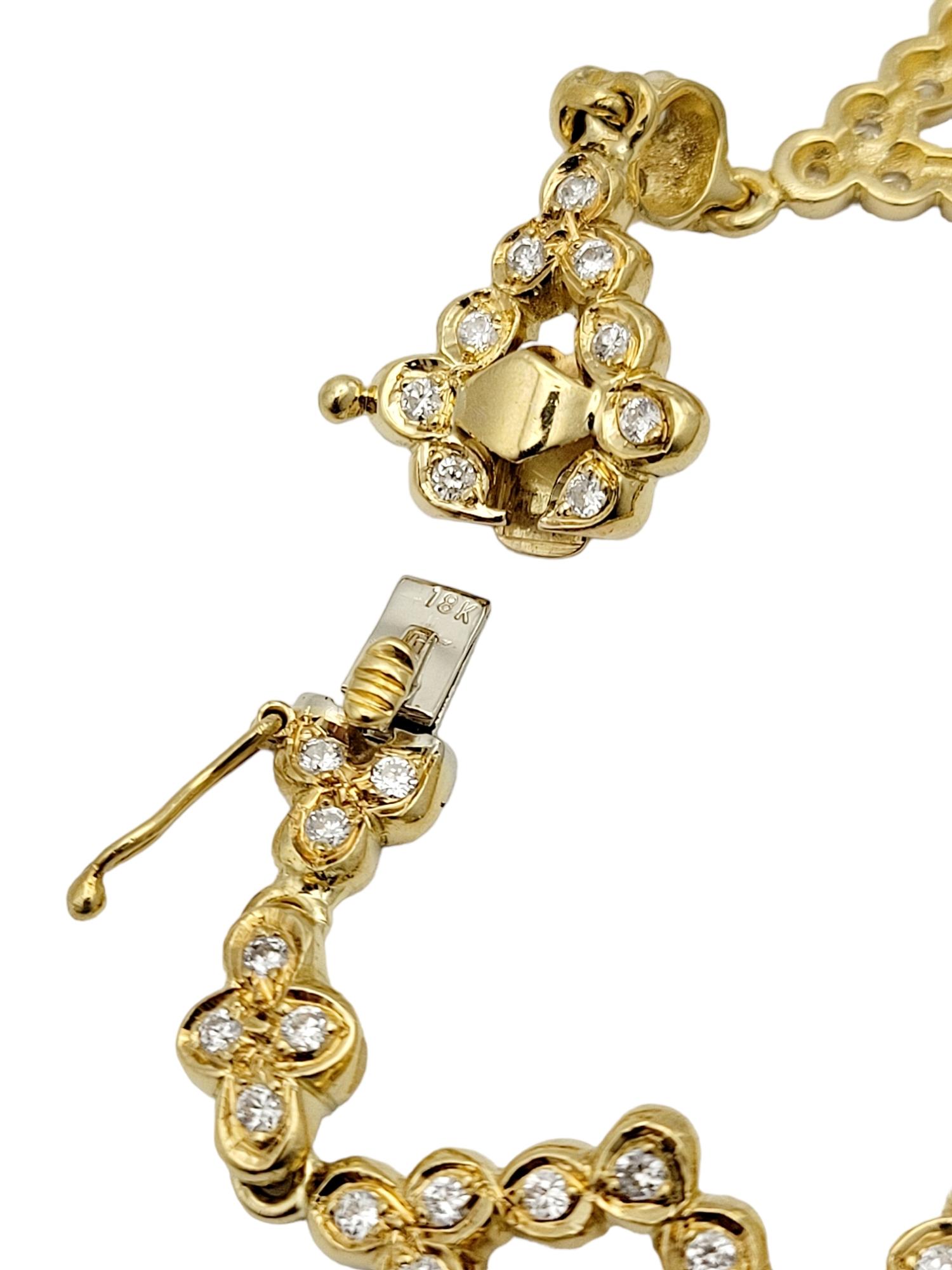 Collana Chandelier di diamanti naturali a forma di A Link in oro giallo 18 carati in vendita 3