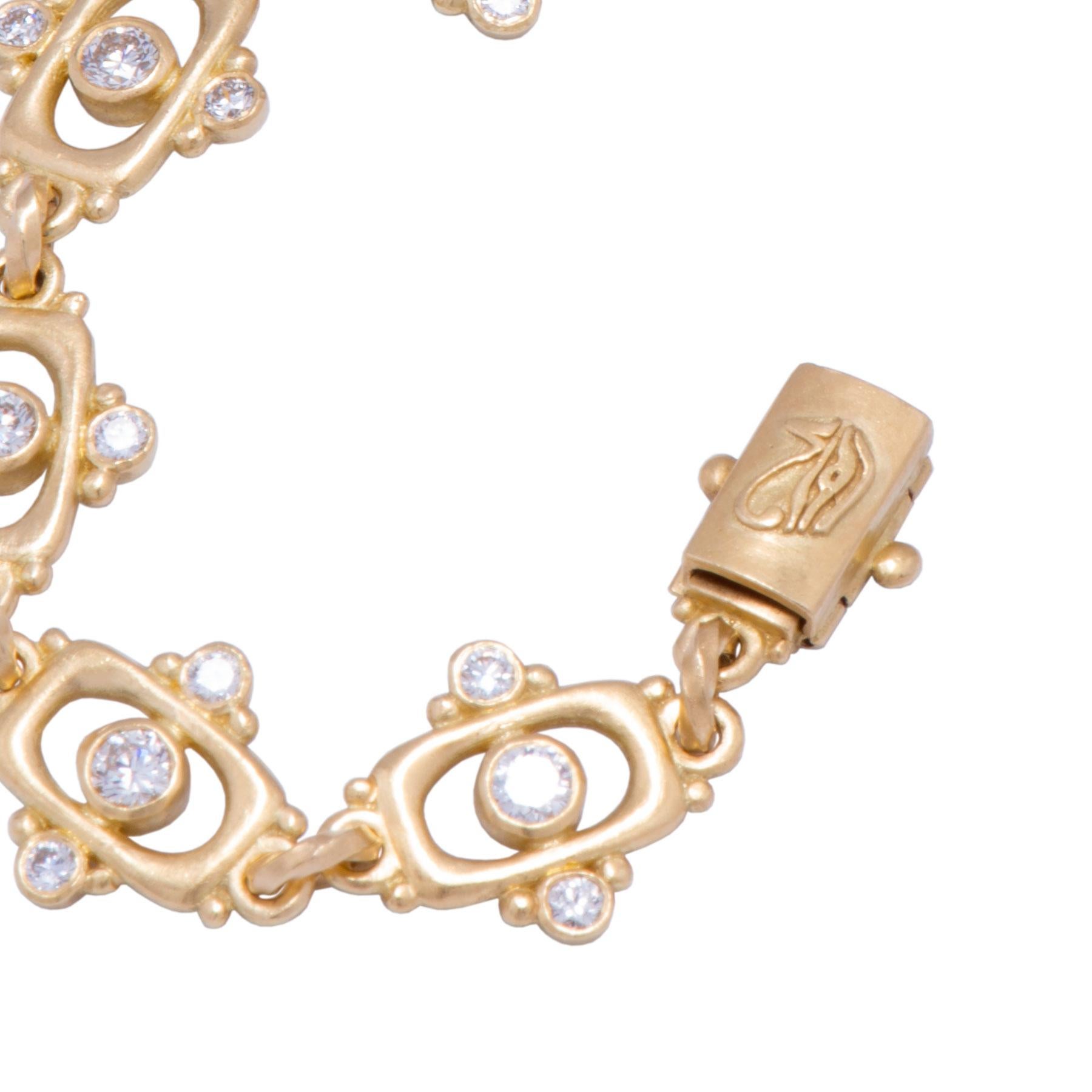 Women's or Men's Diamond Link Tabla Bracelet For Sale
