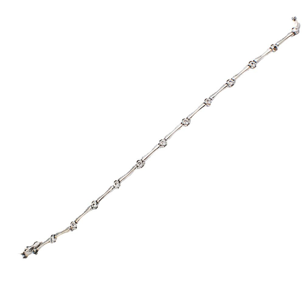 Contemporary Diamond Link Tennis Bracelet .40 Carat White Gold