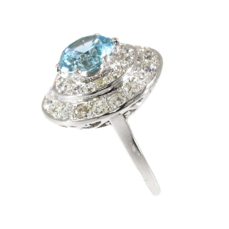 Diamond Loaded Platinum Engagement Ring with a Big Starlite in its