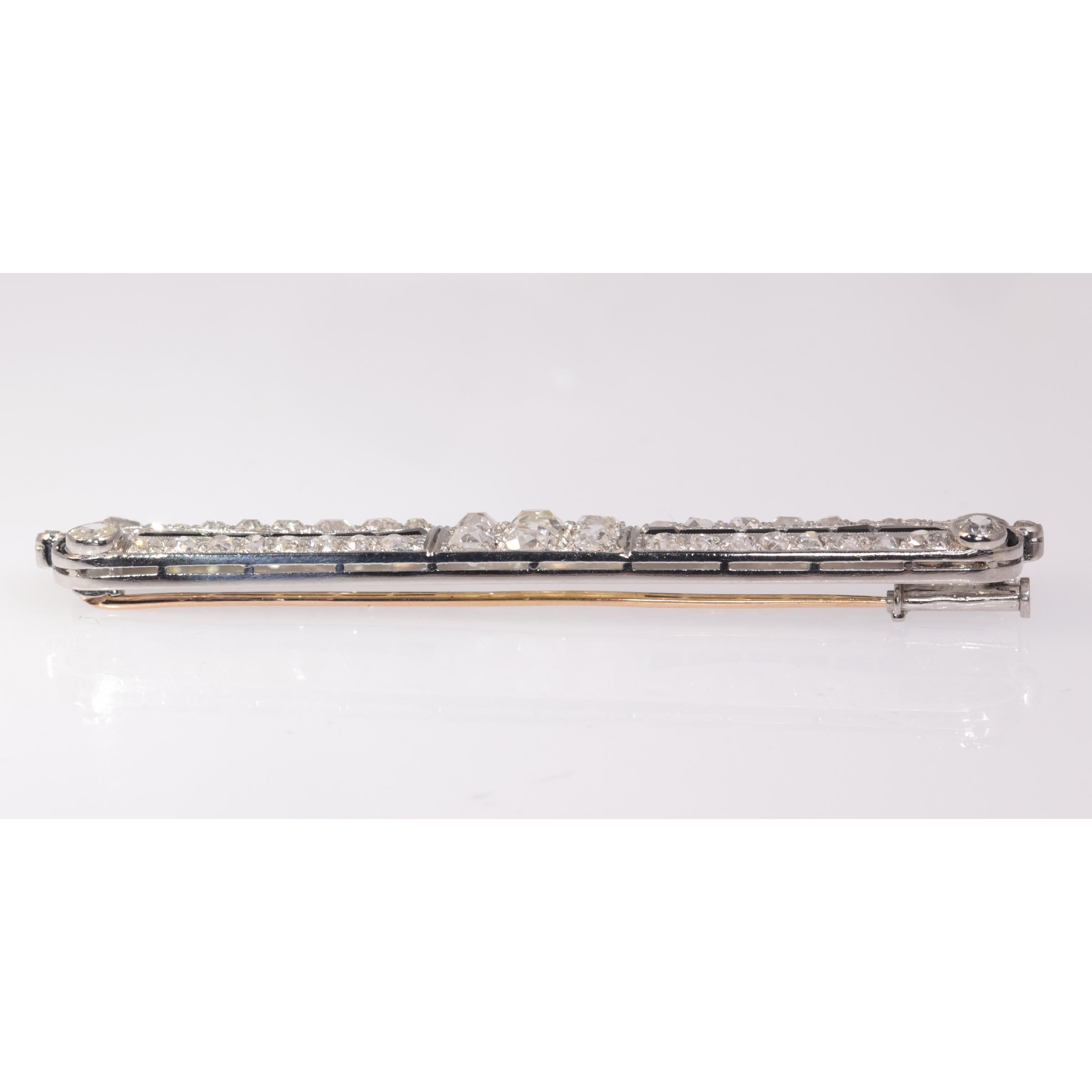 Diamond Loaded Strong Stylish Platinum Art Deco Brooch with over 7 crts Diamonds For Sale 2