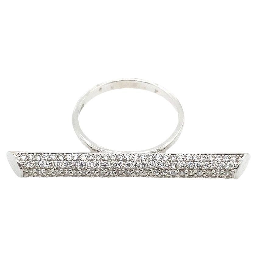 Diamond Log Ring set with 200 F VS Quality Diamonds in 18ct White Gold For Sale