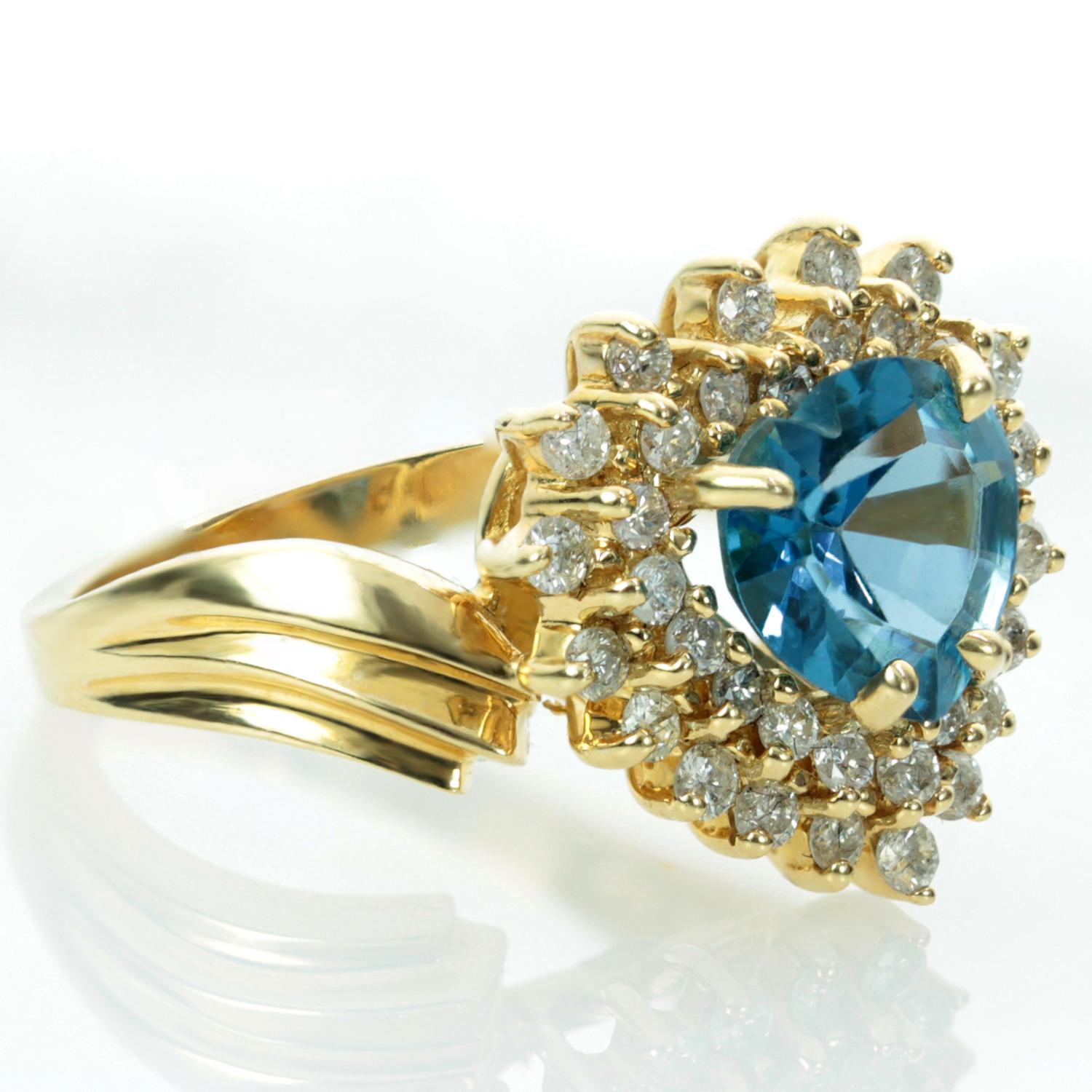 london blue topaz heart ring