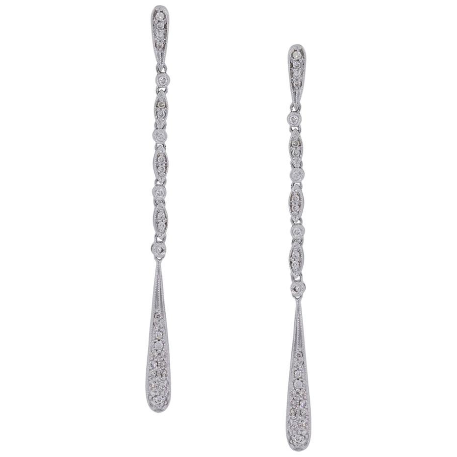 Diamond Long Dangle Earrings